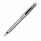 Шариковая ручка, Consul, нажимной мех-м,корпус-алюминий,покрытие-soft touch,отд.-хром, серебро, для лазерной гравировки с логотипом или изображением