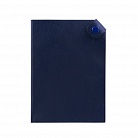 Чехол для паспорта PURE 140*90 мм., застежка на кнопке, натуральная кожа (гладкая), синий с логотипом или изображением