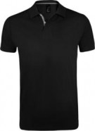 Рубашка поло мужская PORTLAND MEN 200 черная с логотипом или изображением