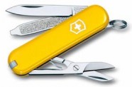 Нож-брелок Classic 58 с отверткой, желтый с логотипом или изображением