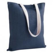 Холщовая сумка на плечо Juhu, синяя с логотипом или изображением