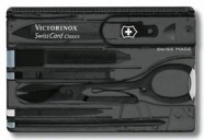 Набор инструментов SwissCard Onyx, полупрозрачный черный с логотипом или изображением