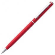 Ручка шариковая Hotel Chrome, ver.2, красная с логотипом или изображением