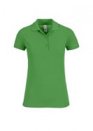Рубашка поло женская Safran Timeless зеленое яблоко с логотипом или изображением