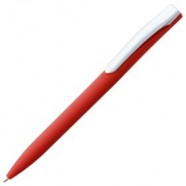 Ручка шариковая Pin Soft Touch, красная с логотипом или изображением