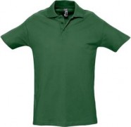 Рубашка поло мужская SPRING 210, темно-зеленая с логотипом или изображением