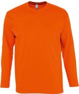 Футболка мужская с длинным рукавом MONARCH 150, оранжевая с логотипом или изображением