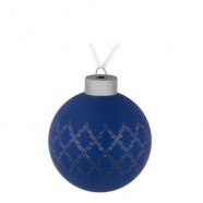 Елочный шар King, 8 см, синий с логотипом или изображением