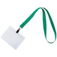 Лента для бейджа Neckband, зеленая с логотипом или изображением