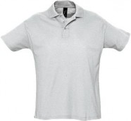 Рубашка поло мужская SUMMER 170, светло-серый меланж с логотипом или изображением