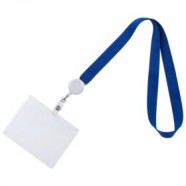 Лента для бейджа Retract, синяя с логотипом или изображением