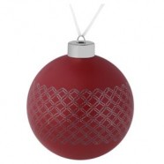 Елочный шар Queen, 10 см, красный с логотипом или изображением