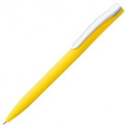 Ручка шариковая Pin Soft Touch, желтая с логотипом или изображением