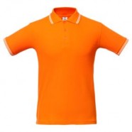 Рубашка поло Virma Stripes, оранжевая с логотипом или изображением