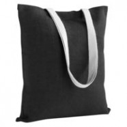 Холщовая сумка на плечо Juhu, черная с логотипом или изображением