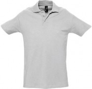 Рубашка поло мужская SPRING 210, светлый меланж с логотипом или изображением