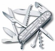 Офицерский нож Huntsman 91, полупрозрачный серебристый с логотипом или изображением