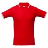 Рубашка поло Virma Stripes, красная с логотипом или изображением