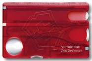 Набор инструментов SwissCard Nailcare, полупрозрачный красный с логотипом или изображением