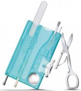Набор инструментов SwissCard Nailcare, полупрозрачный голубой с логотипом или изображением