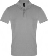 Рубашка поло мужская PERFECT MEN 180 серый меланж с логотипом или изображением