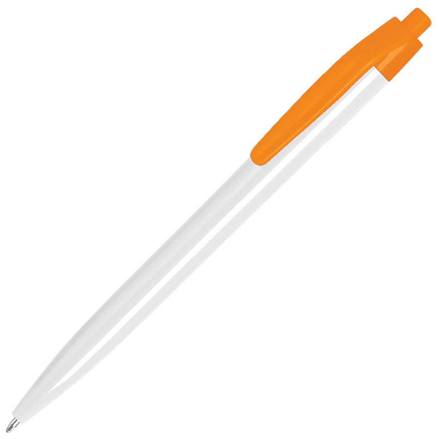 N8, ручка шариковая, белый/оранжевый, пластик с логотипом или изображением