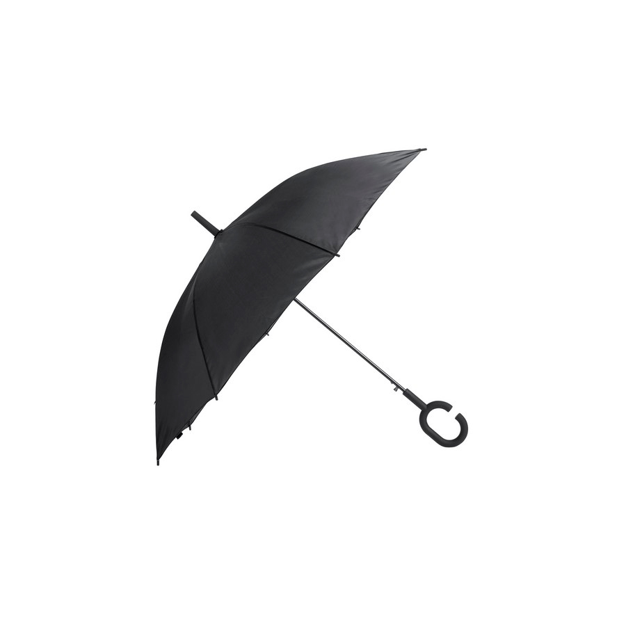Зонт-трость HALRUM,  полуавтомат, черный, D=105 см, нейлон, пластик с логотипом или изображением