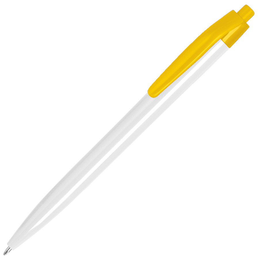 N8, ручка шариковая, белый/желтый, пластик с логотипом или изображением