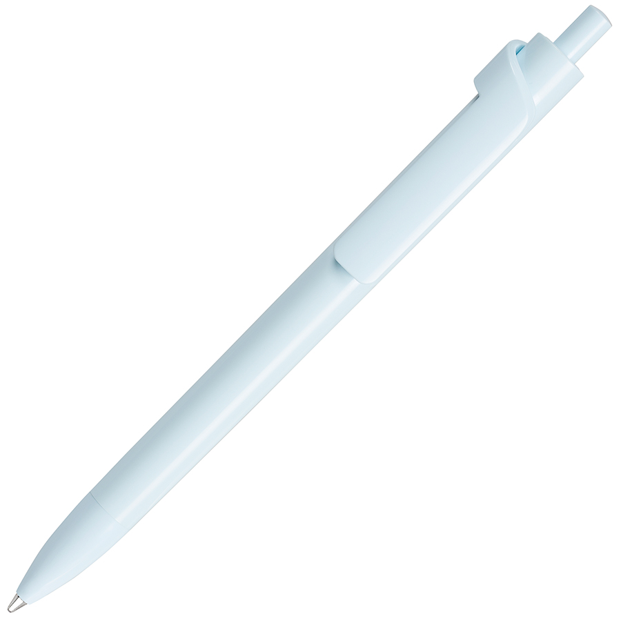 Ручка шариковая FORTE SAFETOUCH, светло-голубой, антибактериальный пластик с логотипом или изображением
