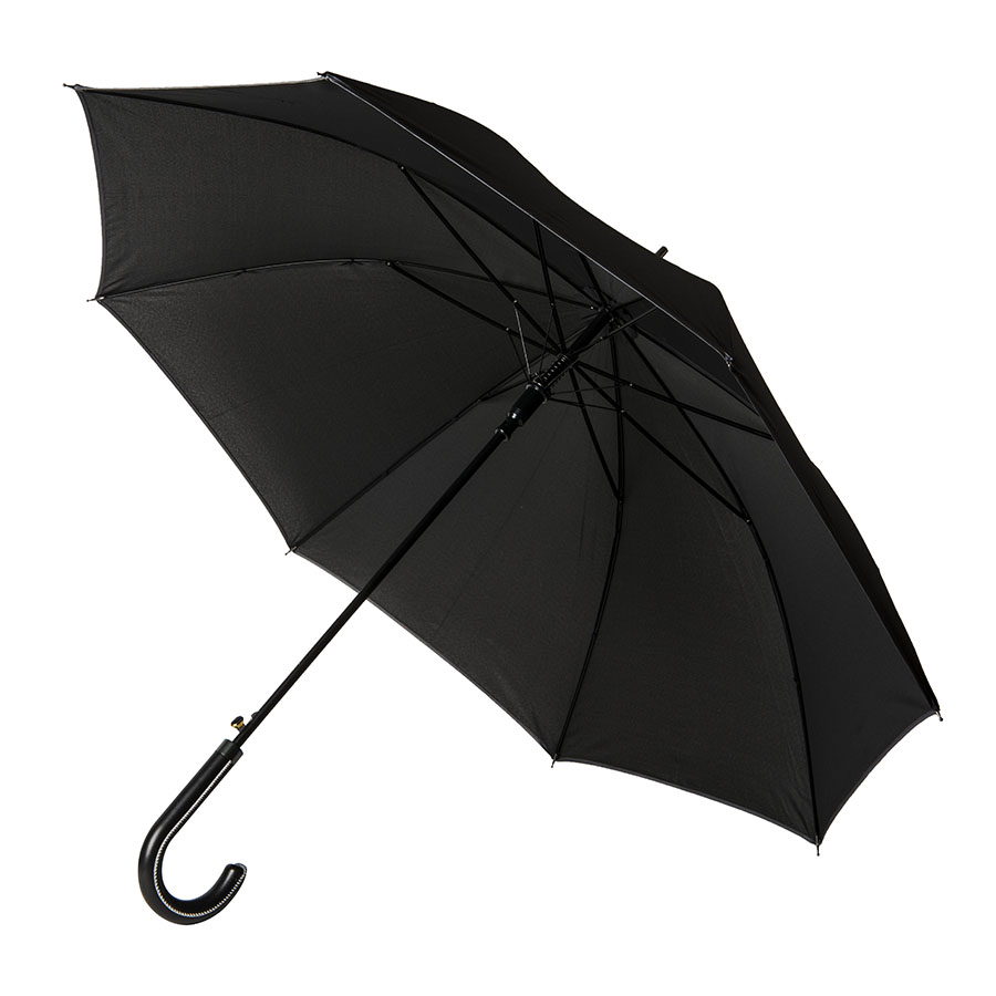 Зонт-трость OXFORD с ручкой из искусственной кожи,полуавтомат, нейлон с логотипом или изображением