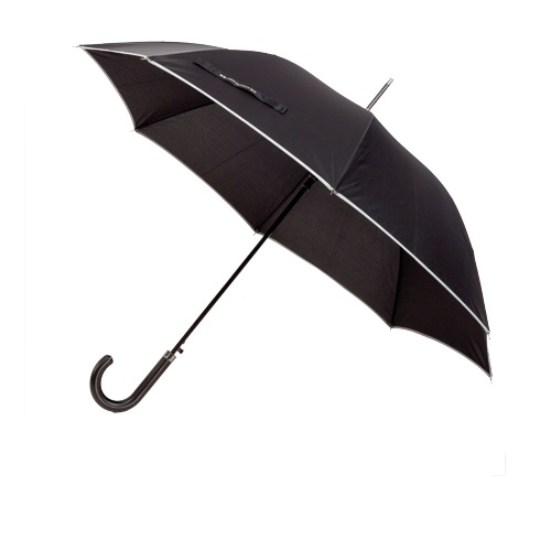 Зонт-трость ROYAL,черный, эпонж, пластик с логотипом или изображением