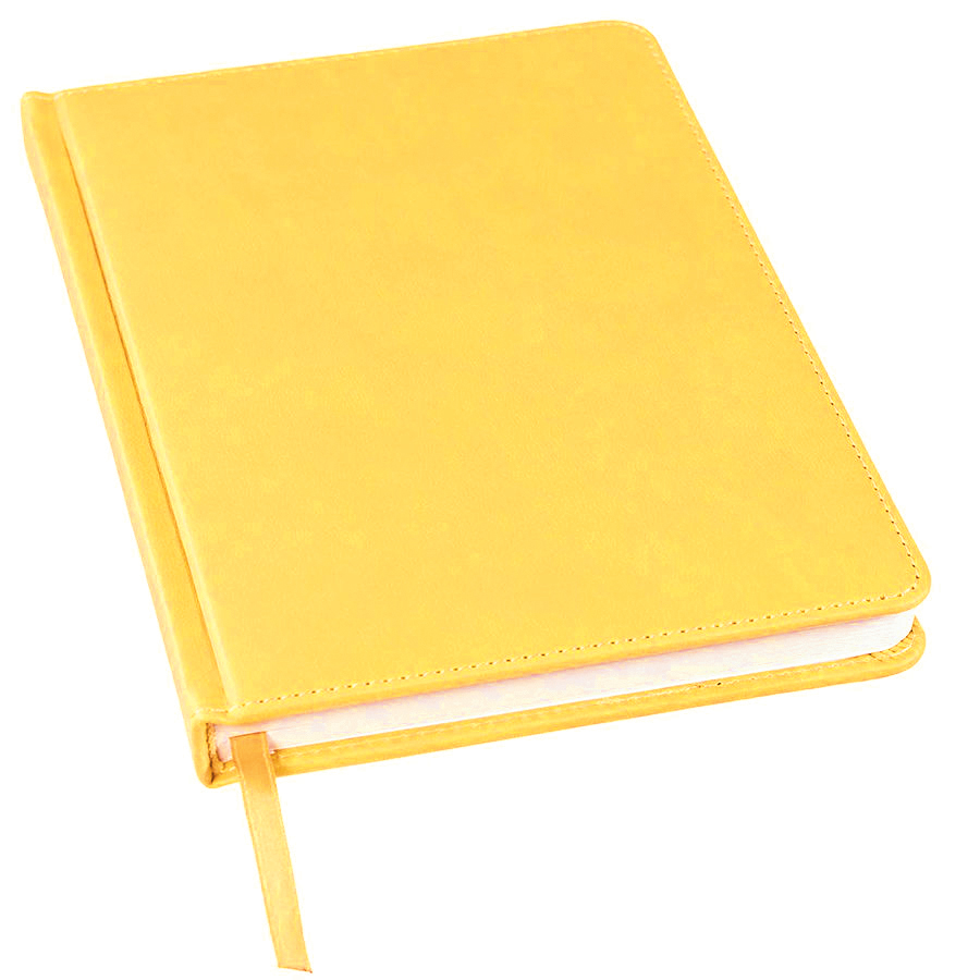 Ежедневник недатированный Bliss, А5,  желтый, белый блок, без обреза с логотипом или изображением