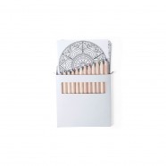 Набор цветных карандашей с раскрасками BOLTEX, 9х9х1см, бумага, дерево, картон с логотипом или изображением