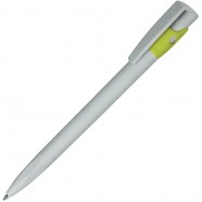 KIKI ECOLINE, ручка шариковая, серый/зеленый, экопластик с логотипом или изображением