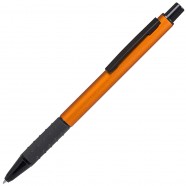 CACTUS, ручка шариковая, оранжевый/черный, анодированный алюминий, прорезиненный грип с логотипом или изображением