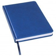 Ежедневник недатированный Bliss, А5,  синий, белый блок, без обреза с логотипом или изображением