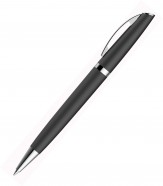 PEACHY, ручка шариковая, черный/хром, алюминий, пластик с логотипом или изображением