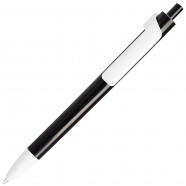 FORTE, ручка шариковая, черный/белый, пластик с логотипом или изображением