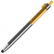 PIANO TOUCH, ручка шариковая со стилусом для сенсорных экранов, графит/желтый, металл/пластик с логотипом или изображением
