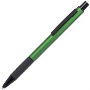CACTUS, ручка шариковая, зеленый/черный, анодированный алюминий, прорезиненный грип с логотипом или изображением