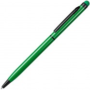 TOUCHWRITER  BLACK, ручка шариковая со стилусом для сенсорных экранов, зеленый/черный, алюминий с логотипом или изображением